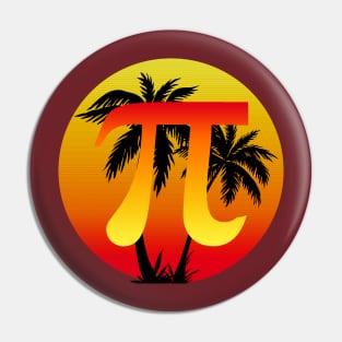 Pi Day Sunset Palm tree Pin