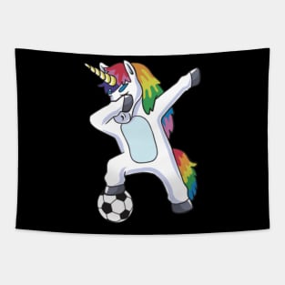 Dabbing Unicorn Soccer Tapestry