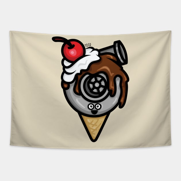 Cutest Turbo - Chocolate Ice Cream Tapestry by hoddynoddy