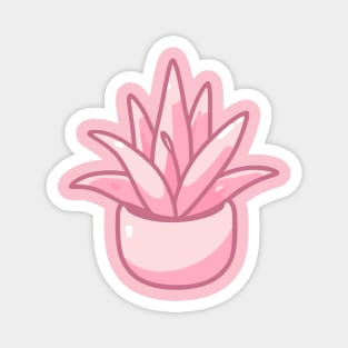 Cute Pink Succulent in a Flower Pot | Kawaii Style Houseplant Decoration Magnet