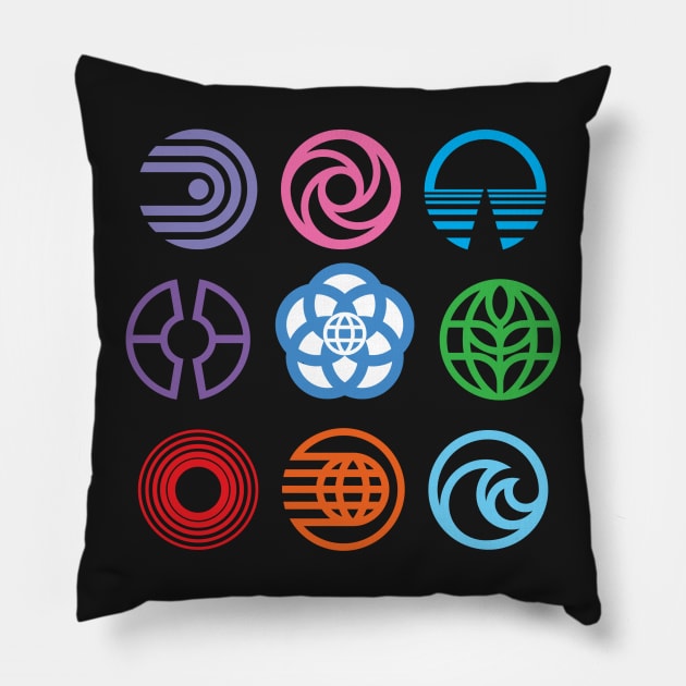 The Symbols of EPCOT Pillow by Bt519