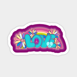 Hippie Love Typography Magnet