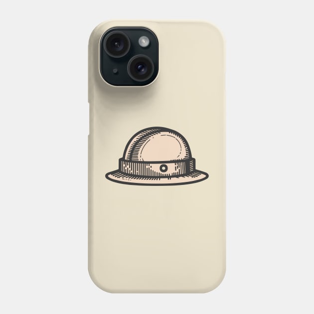 Line art of a Bowler hat Phone Case by design/you/love