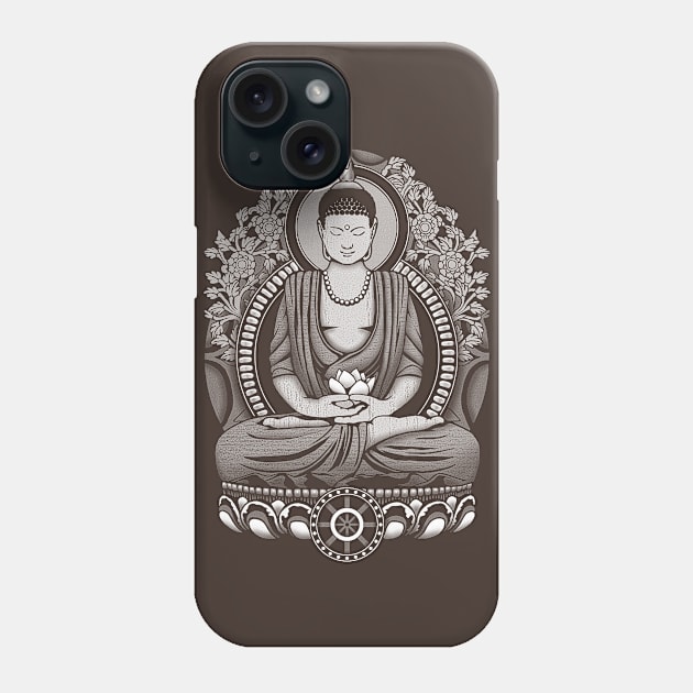 Gautama Buddha White Halftone Phone Case by GAz