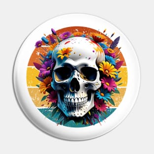 Floral Skull Pin