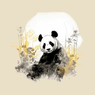 Panda with bamboo foliage T-Shirt