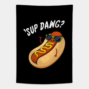 Ssup Dawg Cute Hot Dog Pun. Tapestry