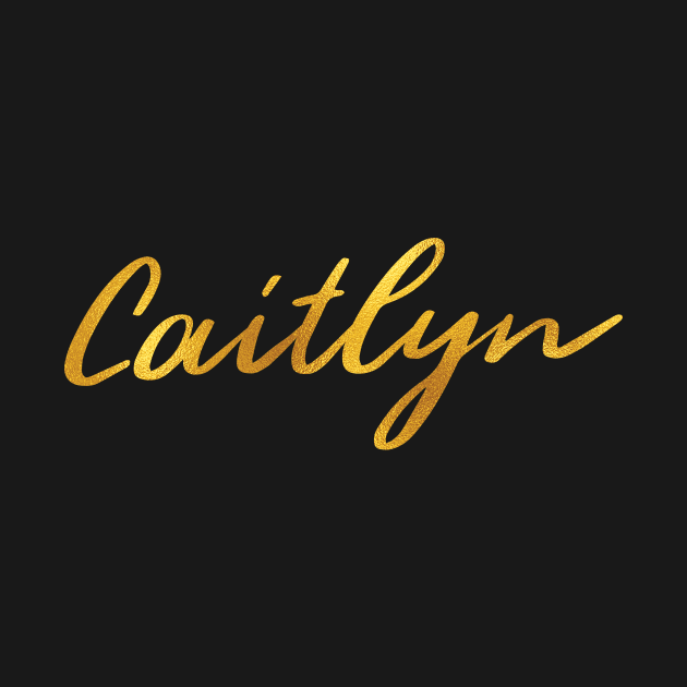 Caitlyn Name Hand Lettering in Faux Gold Letters by Pixel On Fire