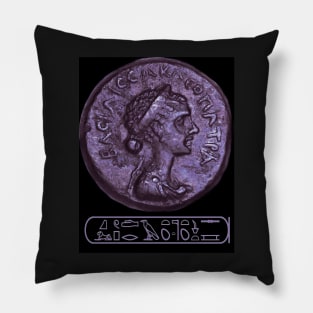 Cleopatra VII coin with cartouche Pillow