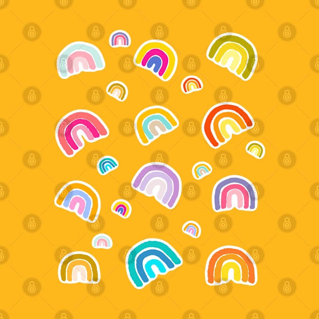 Happy colorful rainbow pattern by applebubble