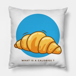 Cartoon illustration of a croissant with the text Pillow