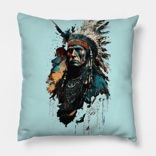 Native American Warrior V3 Pillow