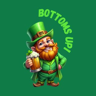 Bottoms Up Leprechaun: A Joyful Toast T-Shirt