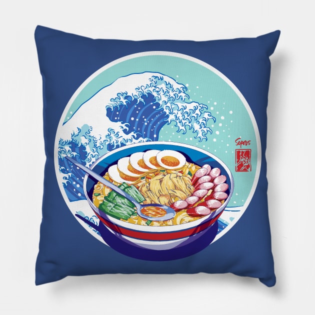 Pinoy Food - The Great Sopas Wave of the Philippines Pillow by pinoytee