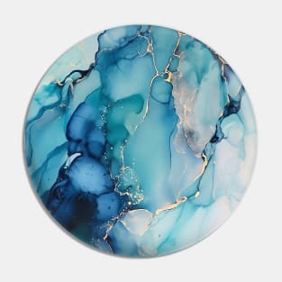 Sapphire Symphony - Abstract Alcohol Ink Art Pin