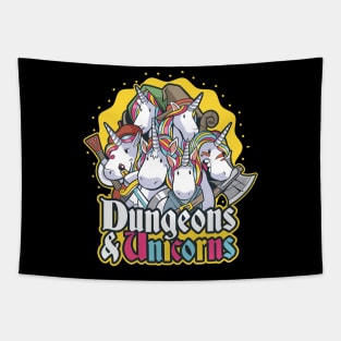 Dungeons and Unicorns Funny Halloween Kawaii Squad Party Tapestry