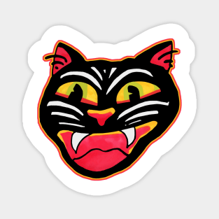 Vintage Cat Halloween Art Design Magnet