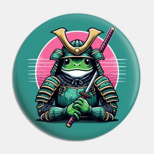 Samurai frog, japanese frog art Pin