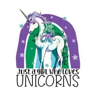 Just a girl who loves unicorns - funny quote T-Shirt