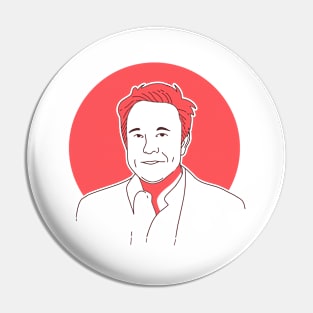 Elon Musk Line Art Pin