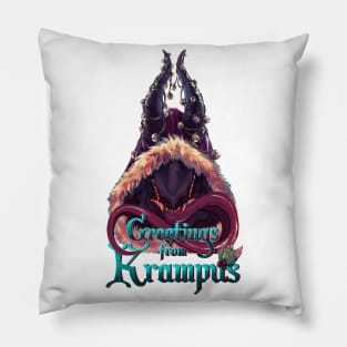 Greetings From Krampus Pillow