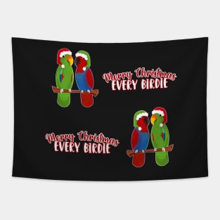 Funny Eclectus Merry Christmas Every birdie Tapestry