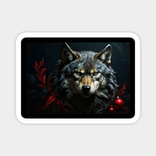 Christmas wolf Magnet