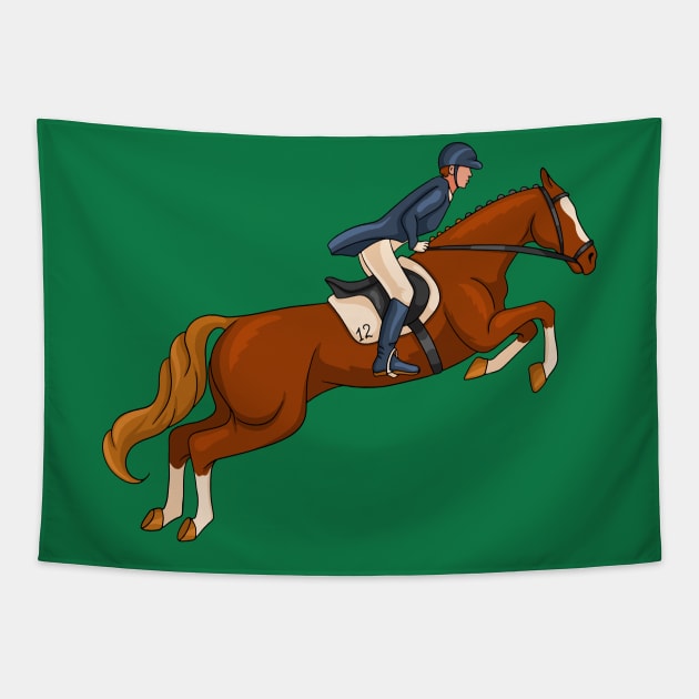 Horse Racing Sport  Jockey Rider Olympic Games Mare Tapestry by OnlyWithMeaning