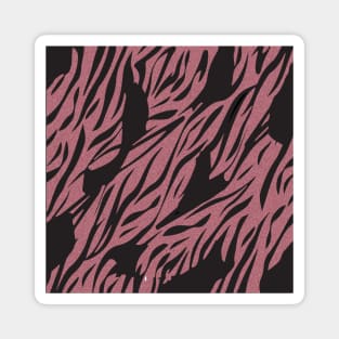 rose pink zebra stripes pattern Magnet