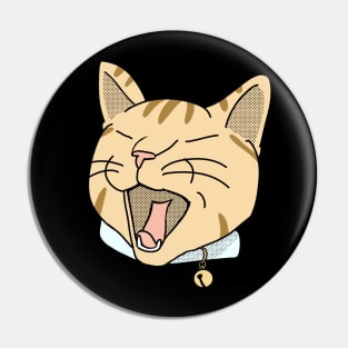 Yawning Orange Tabby Pin