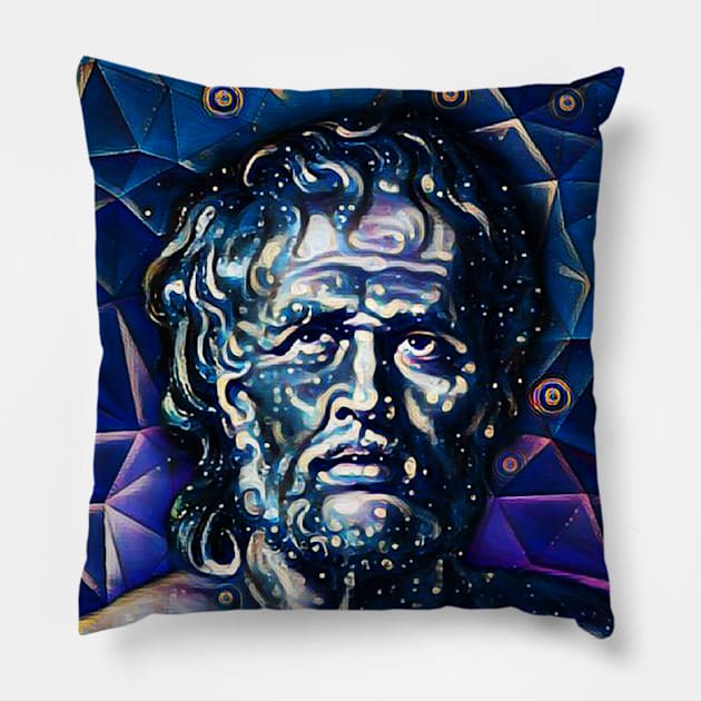 Lucius Annaeus Seneca Dark night Portrait | Lucius Annaeus Seneca Artwork 5 Pillow by JustLit