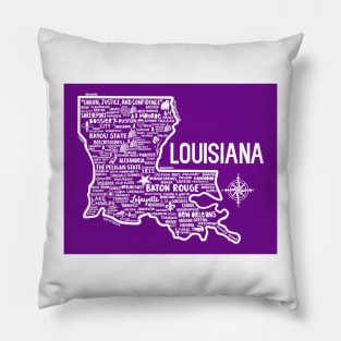 Louisiana Map Pillow