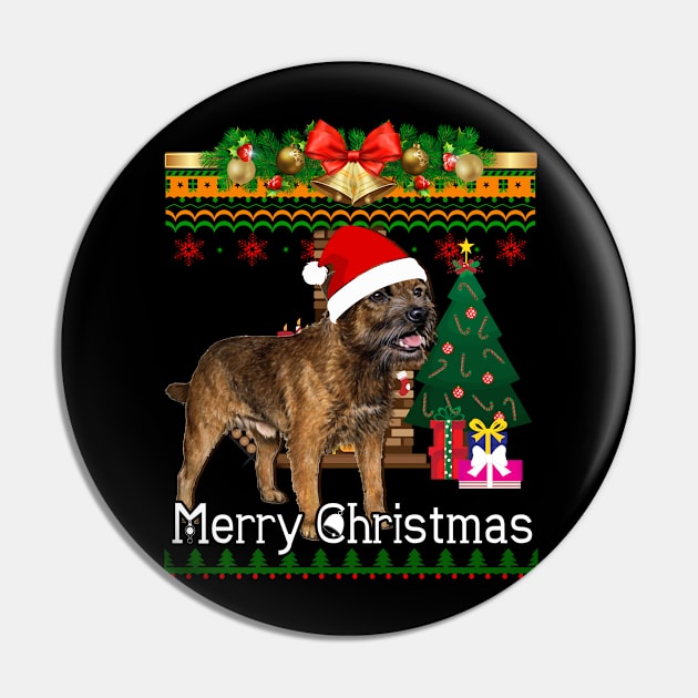 Ugly Christmas Sweater BORDER TERRIERS Pin by LaurieAndrew