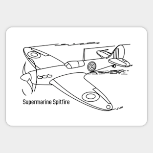 Spitfire Ww2 Fighter Plane Diagram Stickers | TeePublic