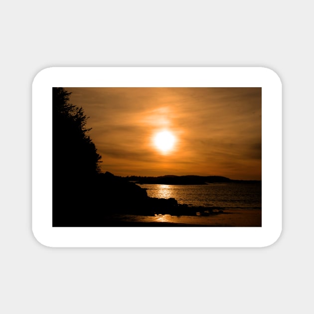 Sunset Long Beach Tofino Vancouver Island Canada Magnet by AndyEvansPhotos