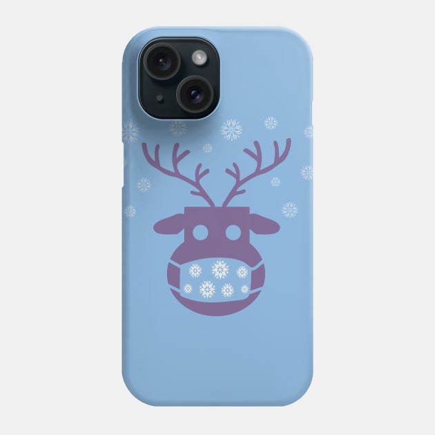 Reindeer with a medical protective mask Phone Case by Farhad