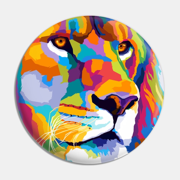 Lion Wpap Art Pin by SiksisArt