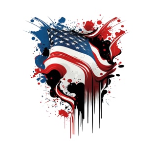 American Flag Abstract Design T-Shirt