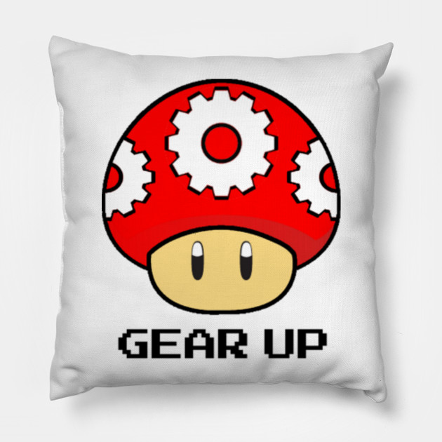 Gear Up Mario Mushroom Super Mario Pillow Teepublic
