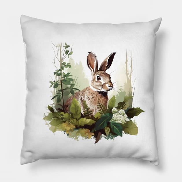 Wild Rabbit Pillow by zooleisurelife