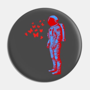 Astronaut with butterflies Pin