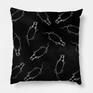 Curious Rats Neck Gator Rodent Rat Pattern Black Pillow