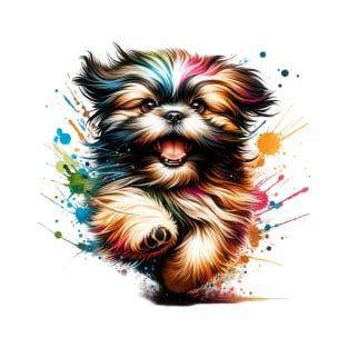 Shih Tzu Dog watercolor splash T-Shirt