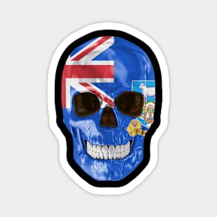 Falkland Islands Flag Skull - Gift for Falkland Islanders With Roots From Falkland Islands Magnet