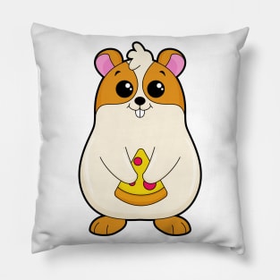 Hamster at Eating of Pizza Pillow