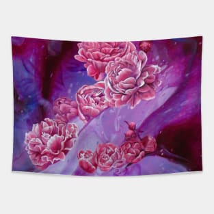 Sarah's Purple Peonies Tapestry