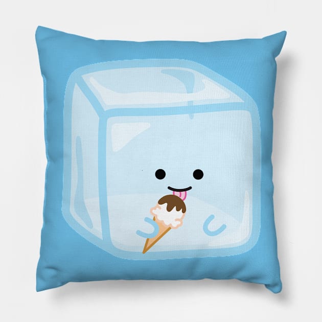 Have an Ice Day! (ice cream ice cube) | by queenie's cards Pillow by queenie's cards