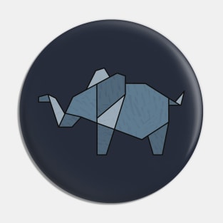 Blue Abstract Geometric Elephant Pin