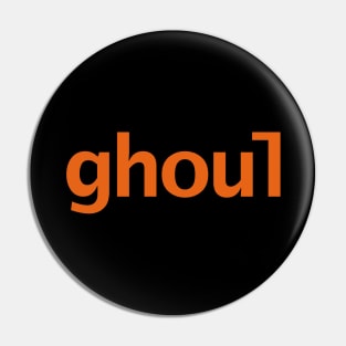 Ghoul Halloween Typography Orange Text Pin