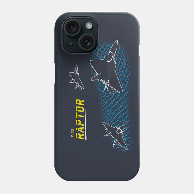 Vintage F-22 Raptor Fighter Jet Phone Case by patrickkingart